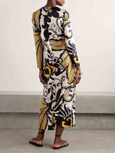 Einzigartiges Midikleid mit abstraktem Botanik-Print
